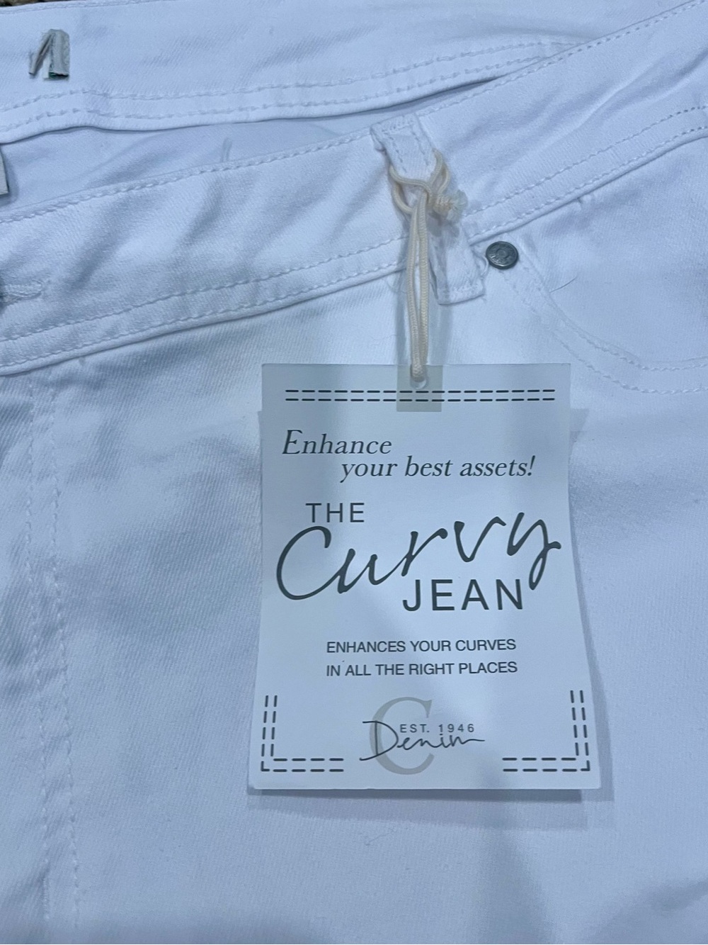 C Denim The Curvy Jean White Distressed Capri Jeans Women’s 22W Plus Size NWT - Picture 2 of 7